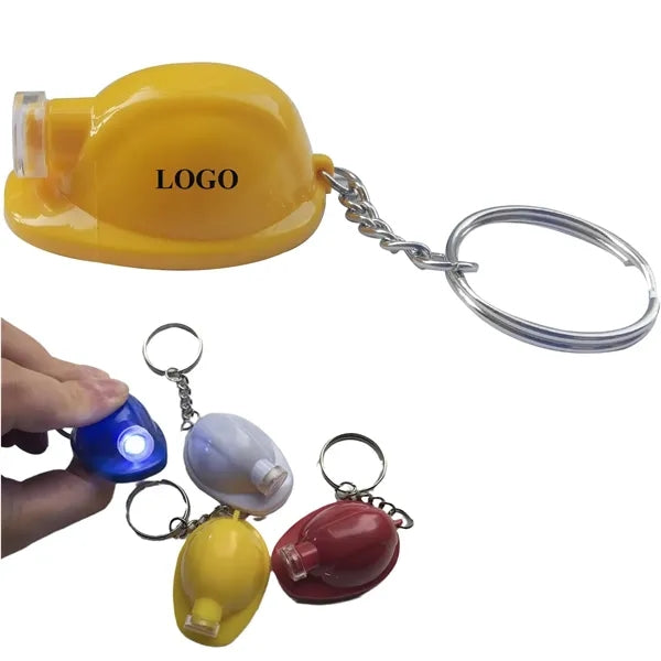 Safety Helmet Keychain with LED Torch