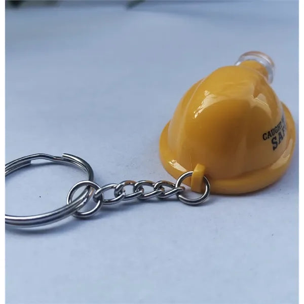 Safety Helmet Keychain with LED Torch