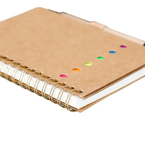 Notebook with Pen and Sticky Notes