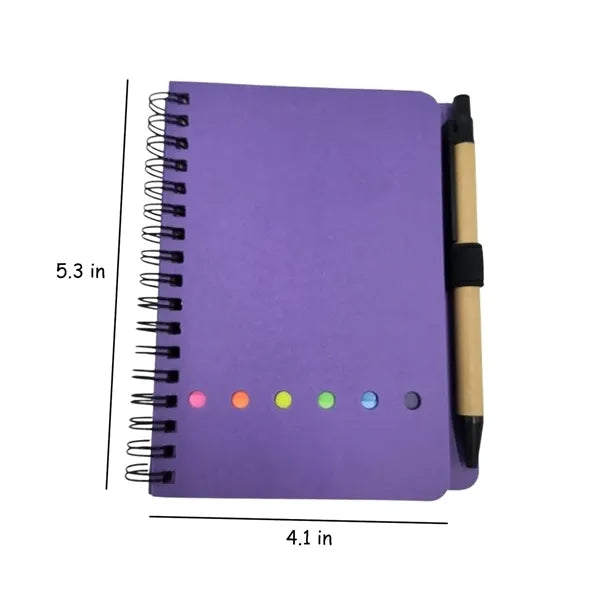 Notebook with Pen and Sticky Notes