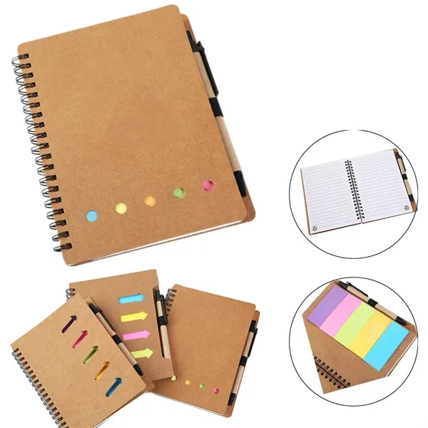Notebook with Pen and Sticky Notes
