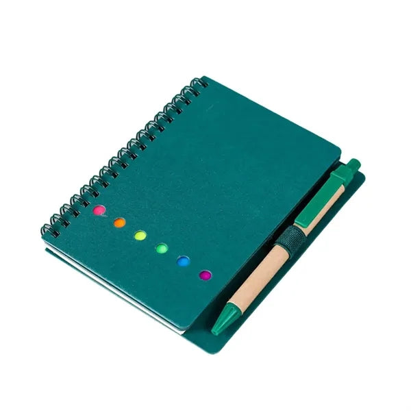 Notebook with Pen and Sticky Notes