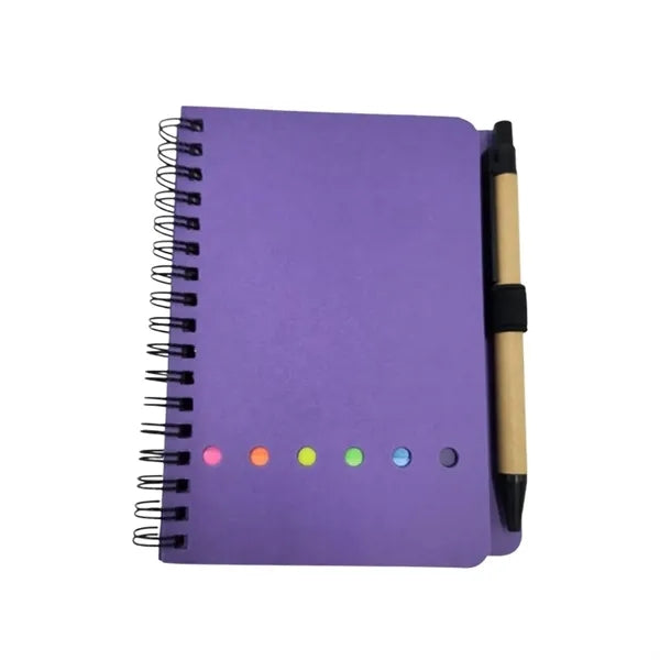 Notebook with Pen and Sticky Notes