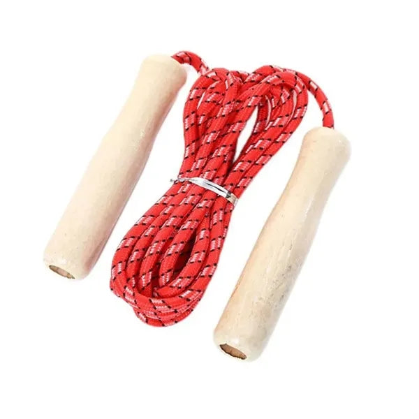 Adjustable Cotton Jump Rope with Wooden Handle