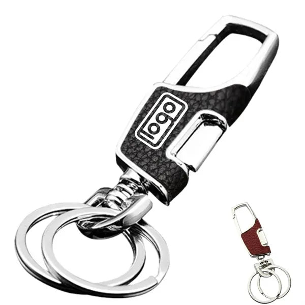 Men PU Leather Business Keychain
