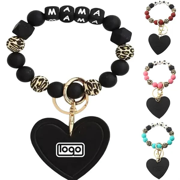 Silicone Beaded Bracelet Keychain
