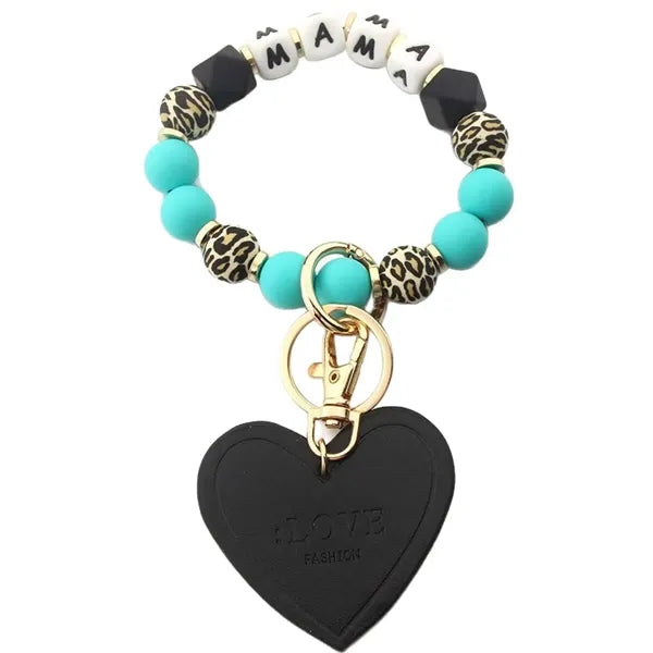 Silicone Beaded Bracelet Keychain