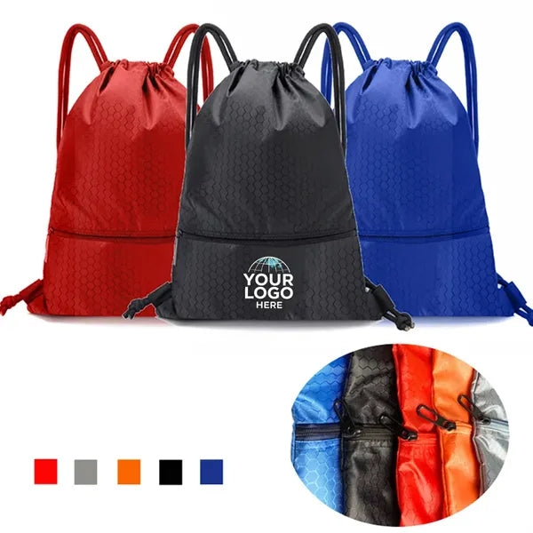 Waterproof Sports Drawstring Backpack with Shoe Compartment