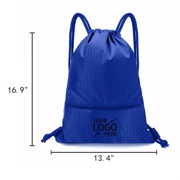 Waterproof Sports Drawstring Backpack with Shoe Compartment