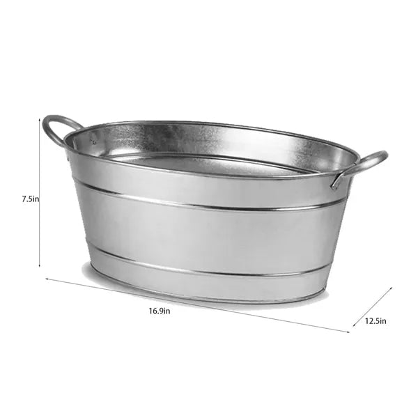16L Galvanized Oval Beverage Tub