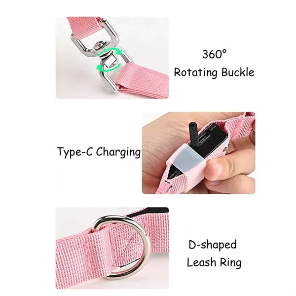 Glowing LED Pet Collar Leash