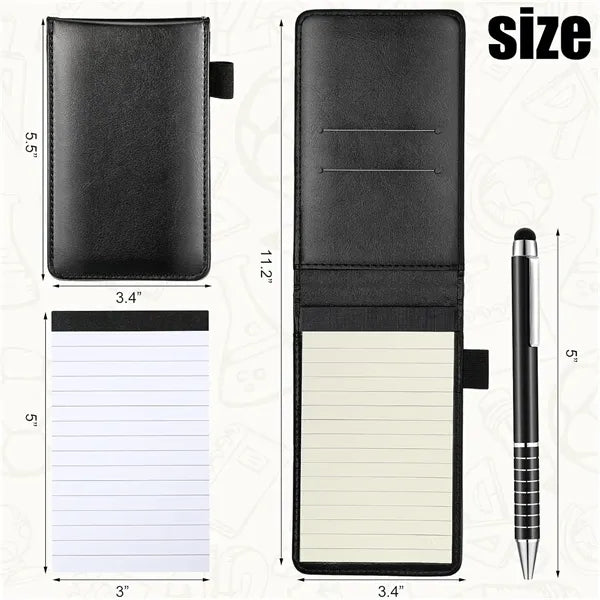 Pocket Leather Notebook with Pen