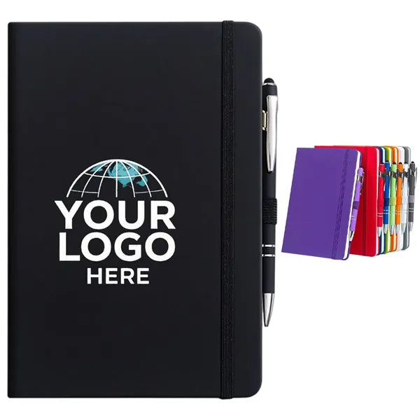 A5 Lined PU Leather Writing Journal Notebook with Pen