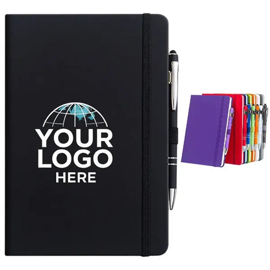 A5 Lined PU Leather Writing Journal Notebook with Pen