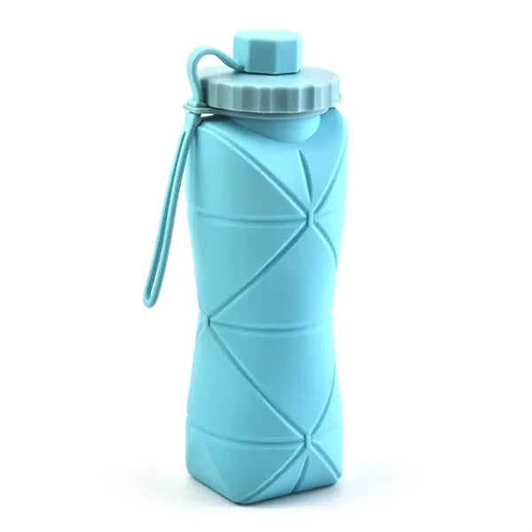 20 Oz. Silicone Foldable Leakproof Sports Water Bottle