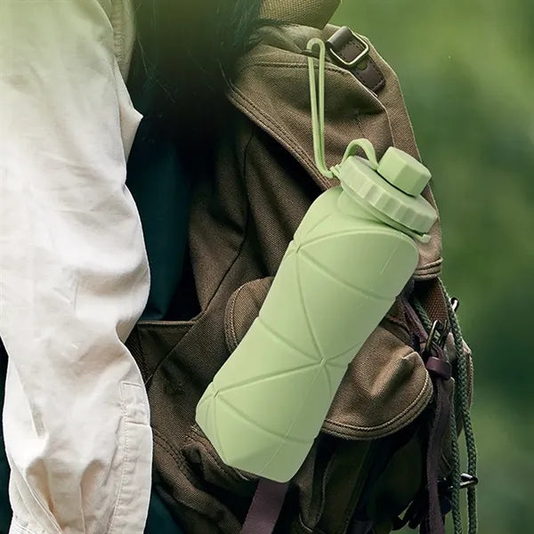 20 Oz. Silicone Foldable Leakproof Sports Water Bottle