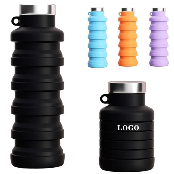 17 Oz. Silicone Foldable Sports Water Bottle