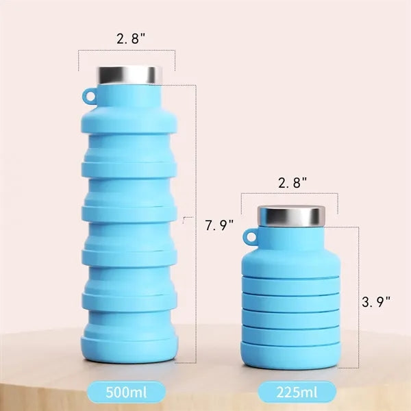 17 Oz. Silicone Foldable Sports Water Bottle