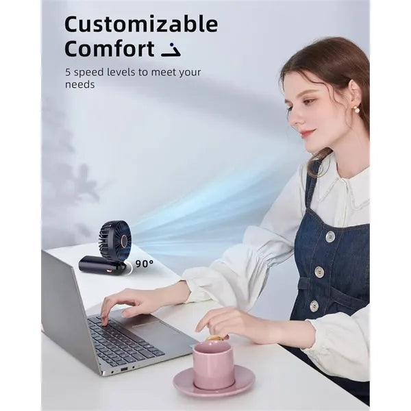 Digital Display Foldable Handheld Fan