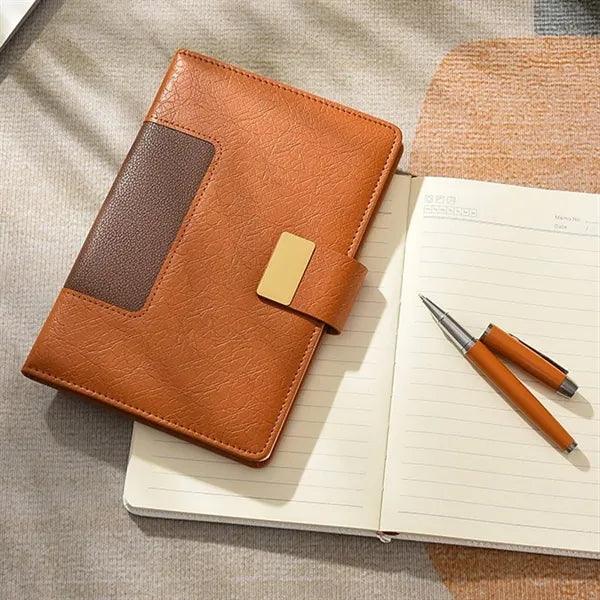 A5 PU Leather Magnetic Snap Notebook