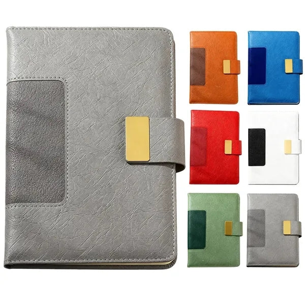 A5 PU Leather Magnetic Snap Notebook