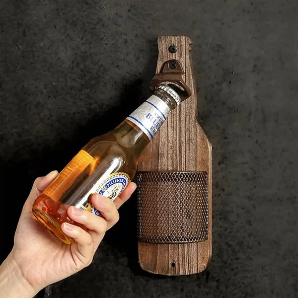 Wall Mounted Wooden Bottle Opener