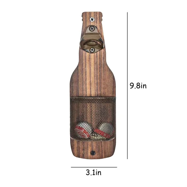 Wall Mounted Wooden Bottle Opener