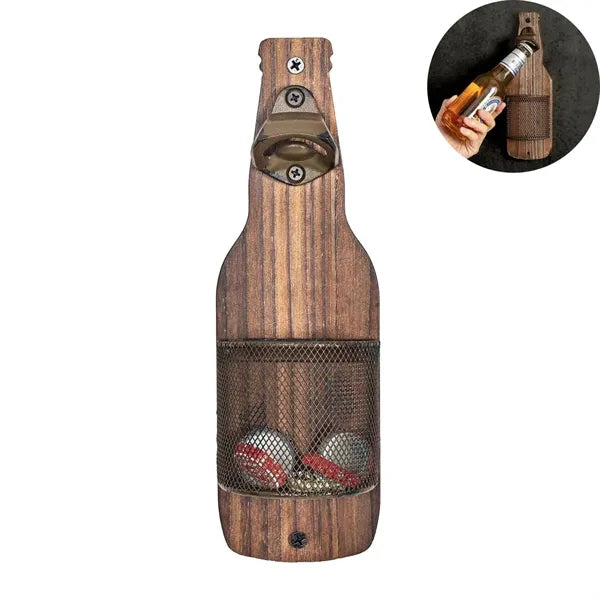 Wall Mounted Wooden Bottle Opener