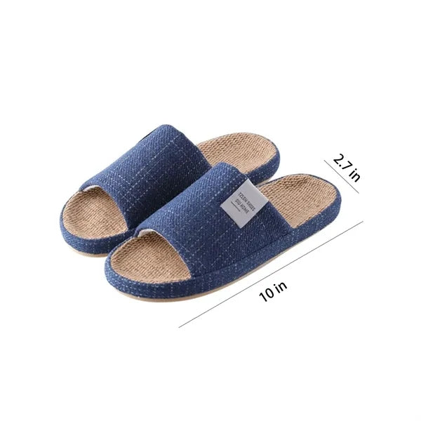 Unisex Anti-Slip Breathable Indoor Linen Slippers