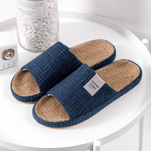Unisex Anti-Slip Breathable Indoor Linen Slippers