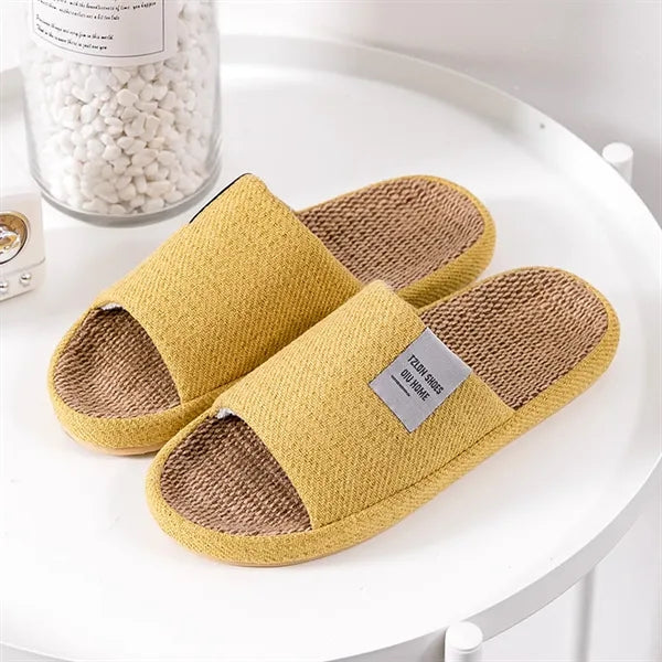 Unisex Anti-Slip Breathable Indoor Linen Slippers