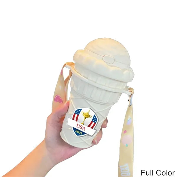 17 oz Ice Cream Style Straw Tumbler with Carry Strap