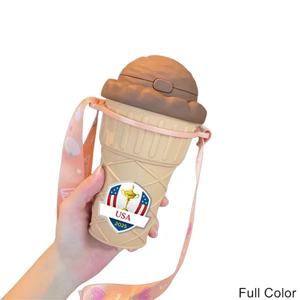 17 oz Ice Cream Style Straw Tumbler with Carry Strap
