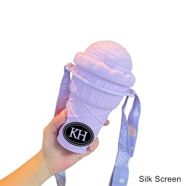 17 oz Ice Cream Style Straw Tumbler with Carry Strap