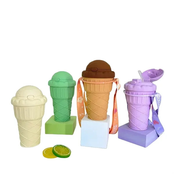 17 oz Ice Cream Style Straw Tumbler with Carry Strap