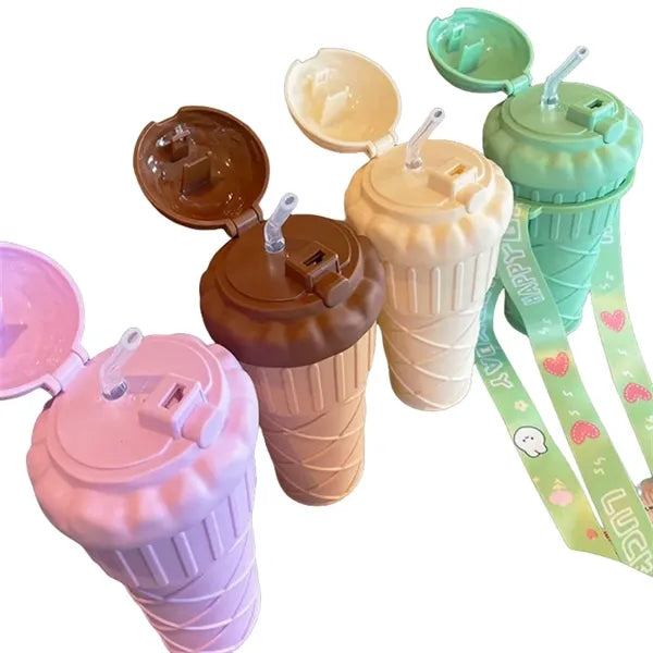 17 oz Ice Cream Style Straw Tumbler with Carry Strap