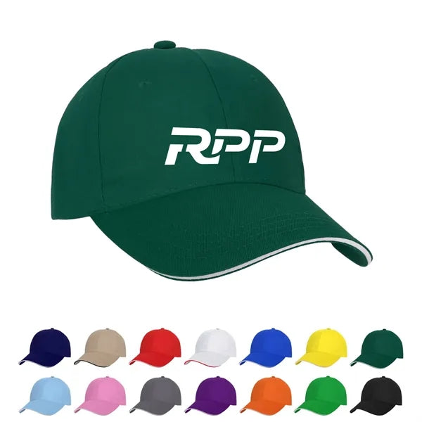 6 Panel Cotton Twill Sandwich Cap