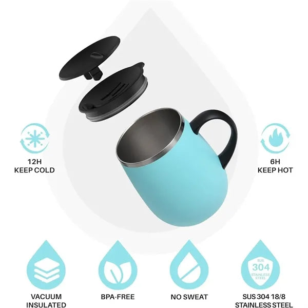 16oz Insulated Vacuum Coffee Mug with Handle and Lid