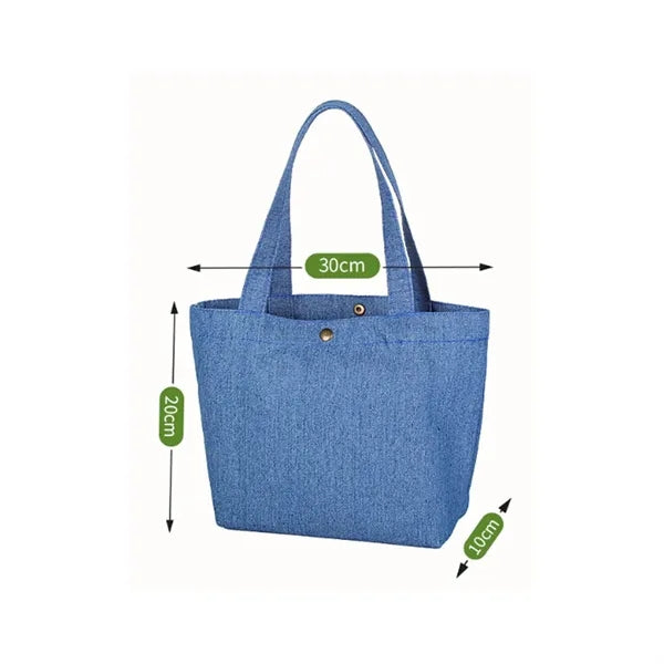 Classic Heavy Duty Denim Cotton Canvas Tote Bag Shopper