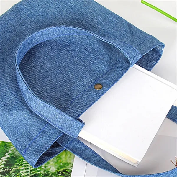 Classic Heavy Duty Denim Cotton Canvas Tote Bag Shopper