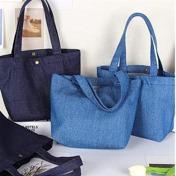Classic Heavy Duty Denim Cotton Canvas Tote Bag Shopper