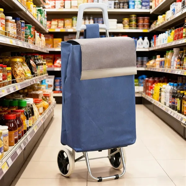 Foldable Rolling Grocery Shopping Trolley Cart With Bag