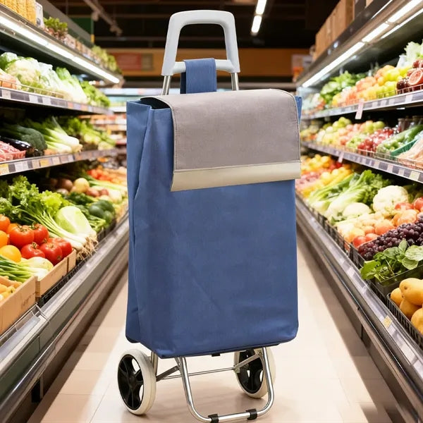 Foldable Rolling Grocery Shopping Trolley Cart With Bag
