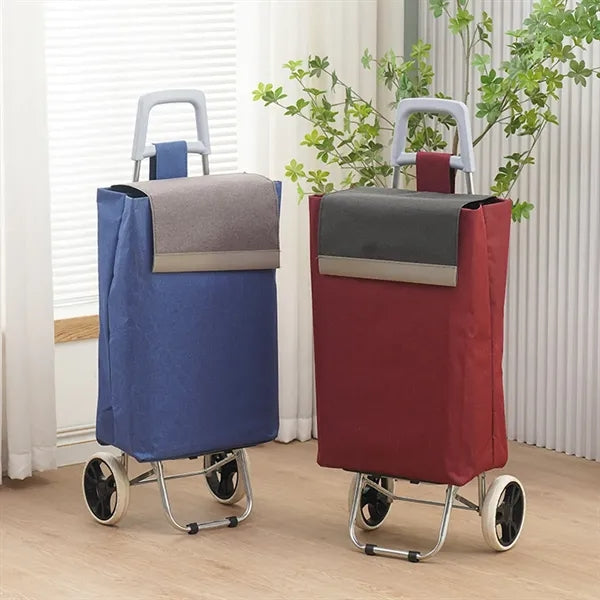 Foldable Rolling Grocery Shopping Trolley Cart With Bag