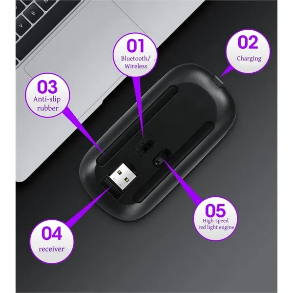 Slim Bluetooth Dual-Mode Wireless Mouse