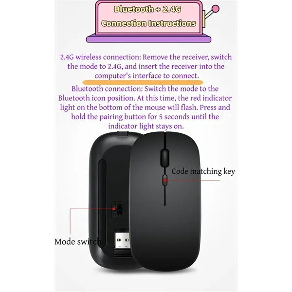 Slim Bluetooth Dual-Mode Wireless Mouse