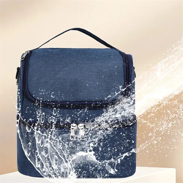 Large Capacity Double-Layer Insulated Baby Bottle Cooler Bag