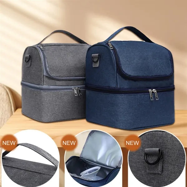 Large Capacity Double-Layer Insulated Baby Bottle Cooler Bag