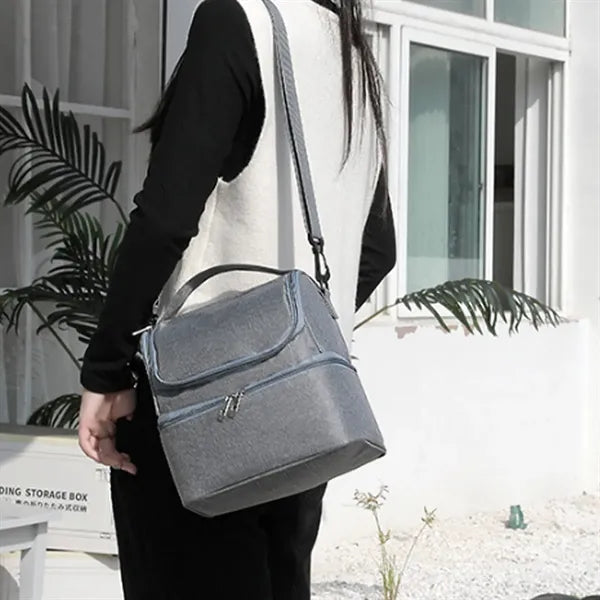 Large Capacity Double-Layer Insulated Baby Bottle Cooler Bag