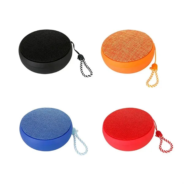 Portable Round Bluetooth Speaker with Fabric Grille